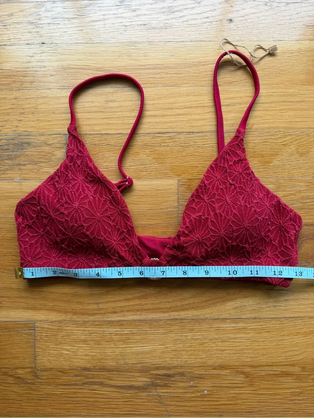 Berlook Burgundy Textured Bikini Top - Size M